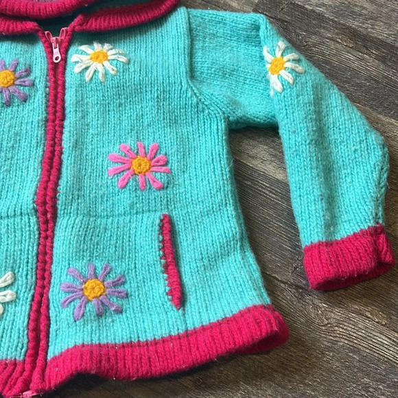 🧚 Beautiful vintage jacket zipper sweater with pockets handmade - Picture 3 of 14